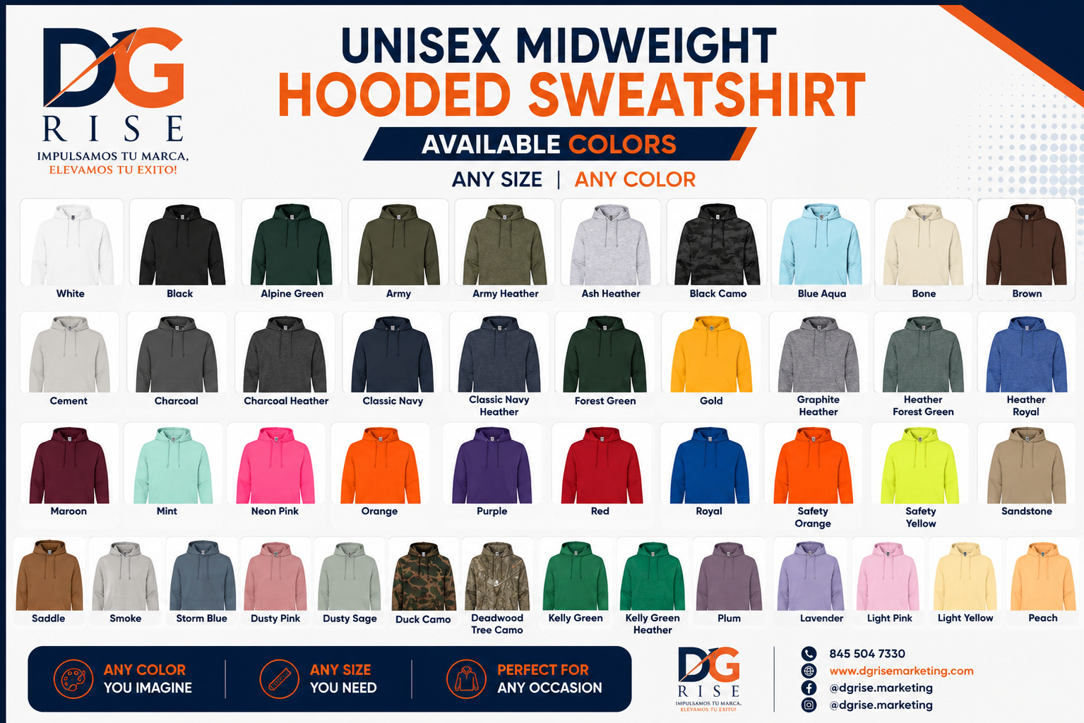 Custom hoodie — available colors