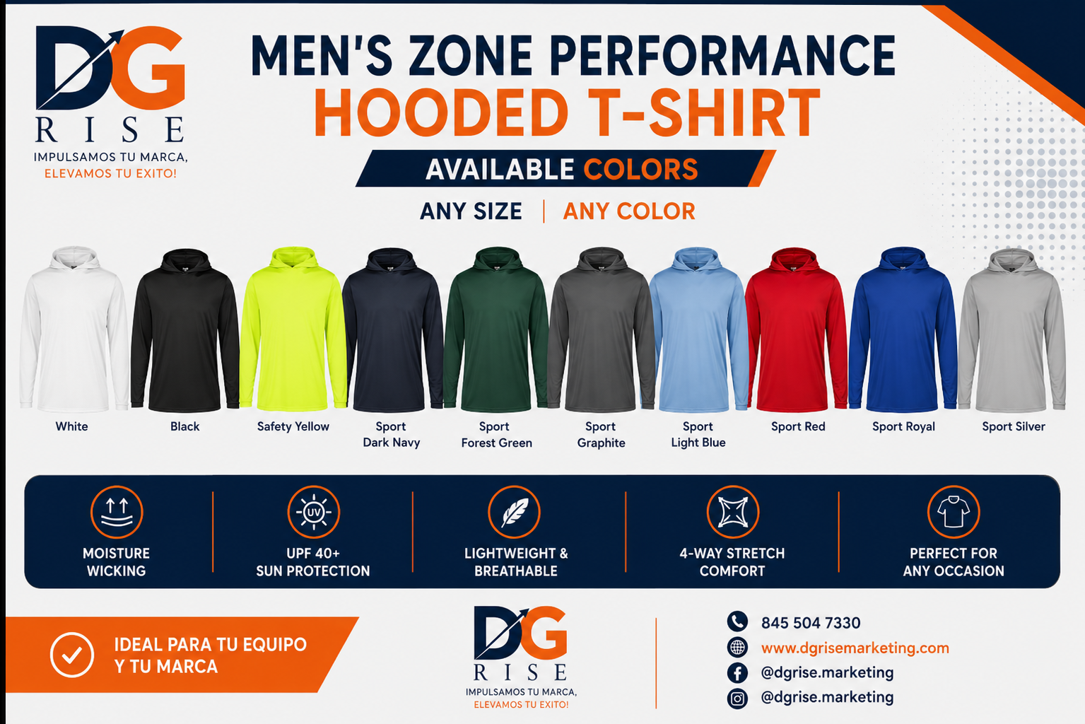 Performance hooded T-shirt — available colors