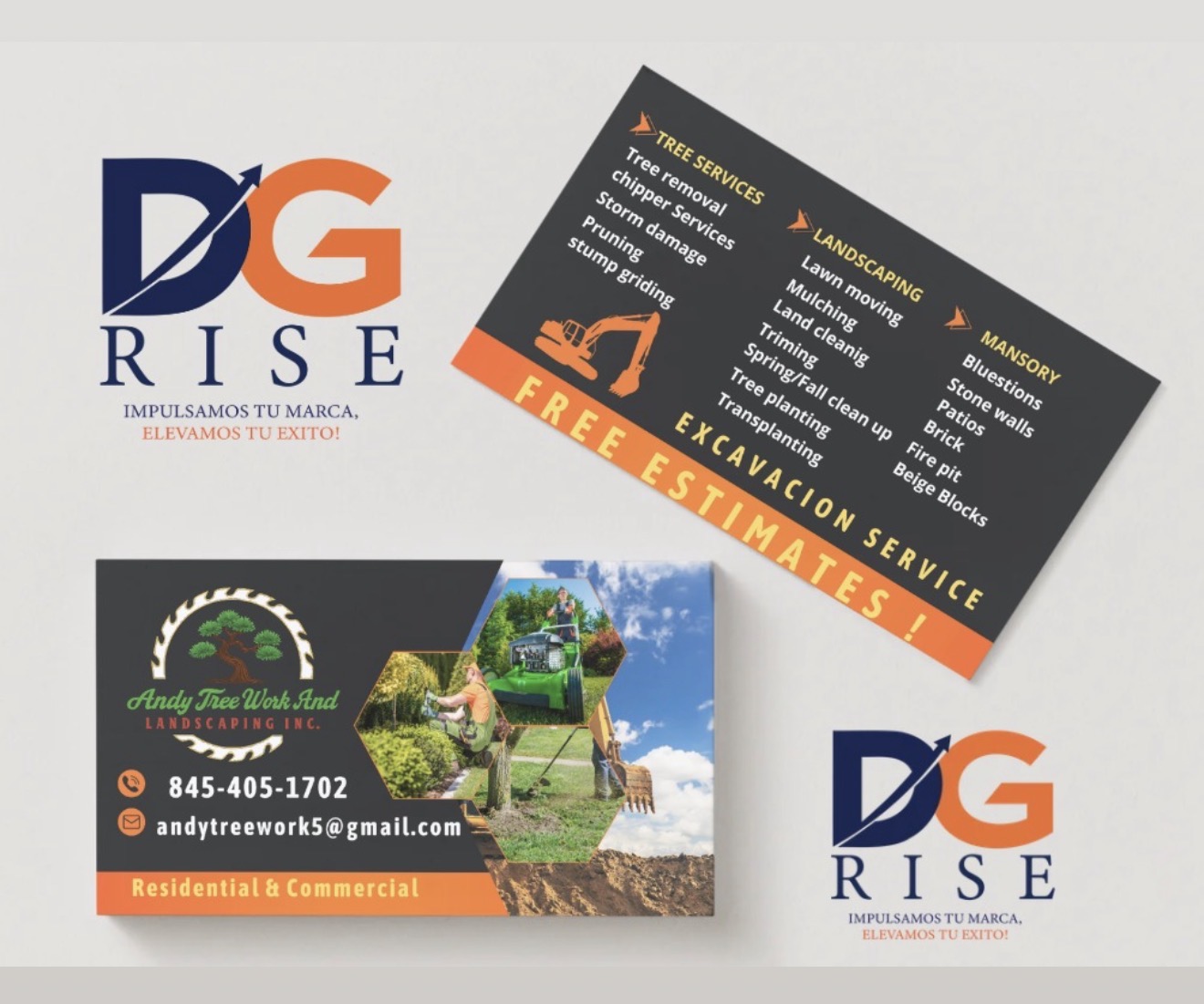 Landscaping card design example
